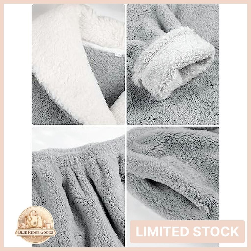 Fluffy Fleece Pajamas Set Cozy Oversized Chic Lounge Wear Pullover Pants - Picture 7 of 8